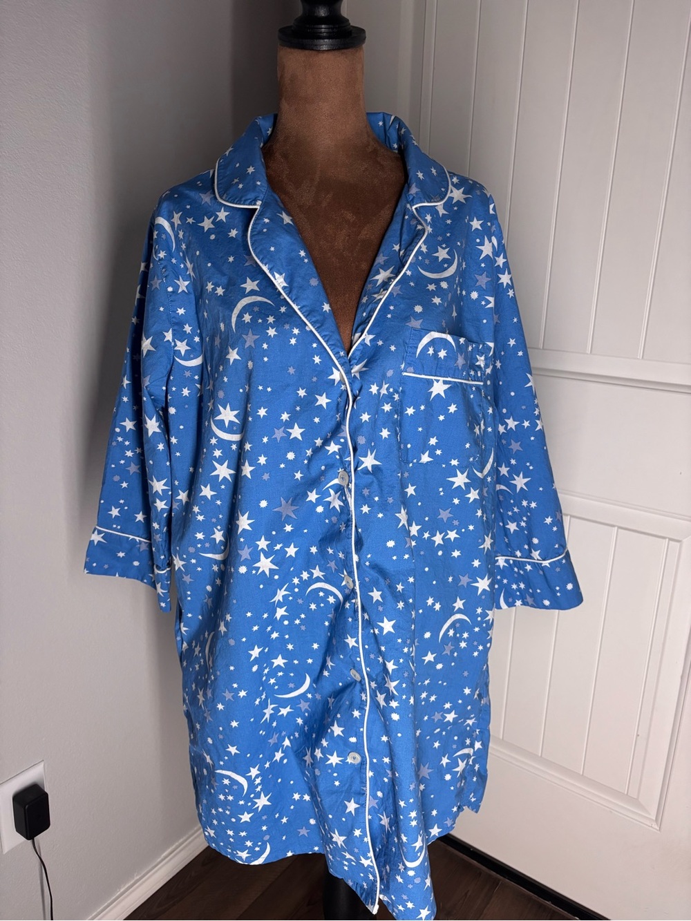 Printfresh Celestial Skies Long Pajama Sleep Shirt Organic Cotton Size S